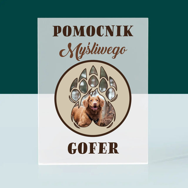 Kształt Ze Zdjęć: Pomocnik Myśliwego - Blok Akrylowy z Nadrukiem
