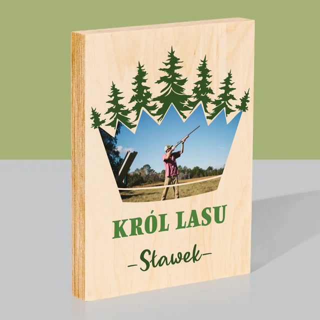 Kształt Ze Zdjęć: Król Lasu - Wydruk Na Drewnie
