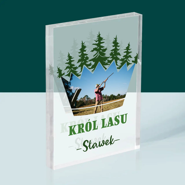 Kształt Ze Zdjęć: Król Lasu - Blok Akrylowy z Nadrukiem