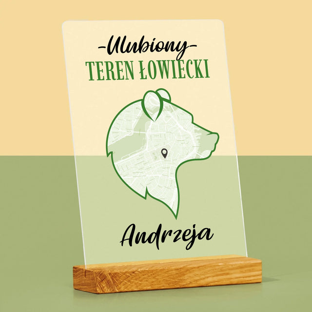 Mapa Miasta: Ulubiony Teren Łowiecki - Wydruk Na Szkle Akrylowym
