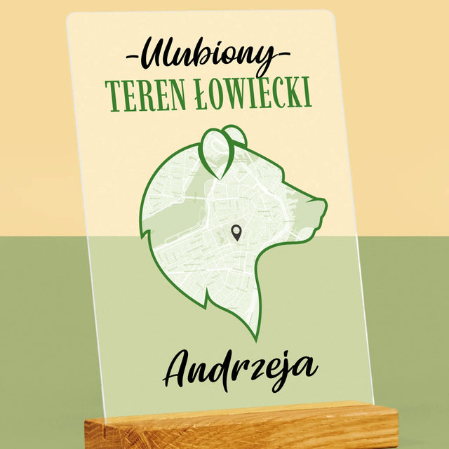 Mapa Miasta: Ulubiony Teren Łowiecki - Wydruk Na Szkle Akrylowym