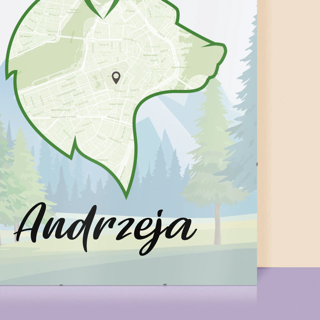 Mapa Miasta: Ulubiony Teren Łowiecki - Personalizowany Plakat