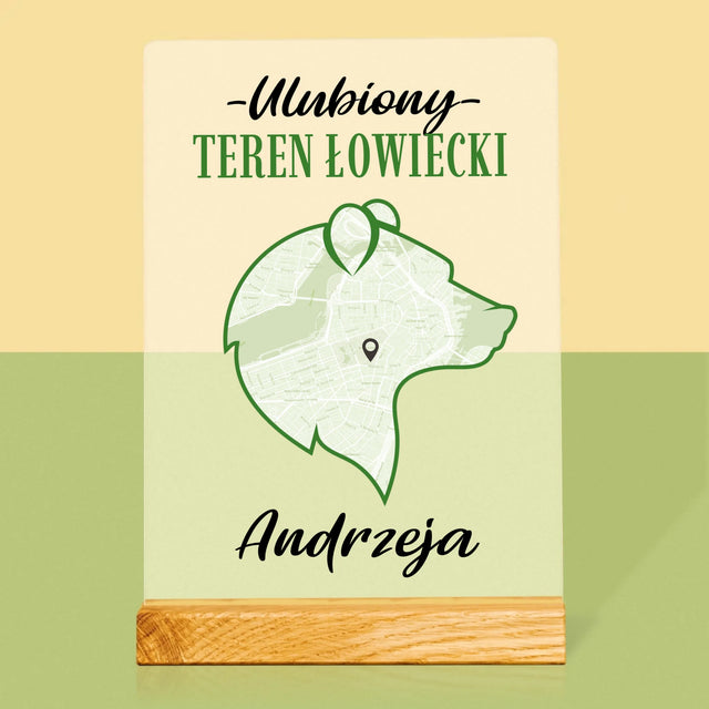 Mapa Miasta: Ulubiony Teren Łowiecki - Wydruk Na Szkle Akrylowym