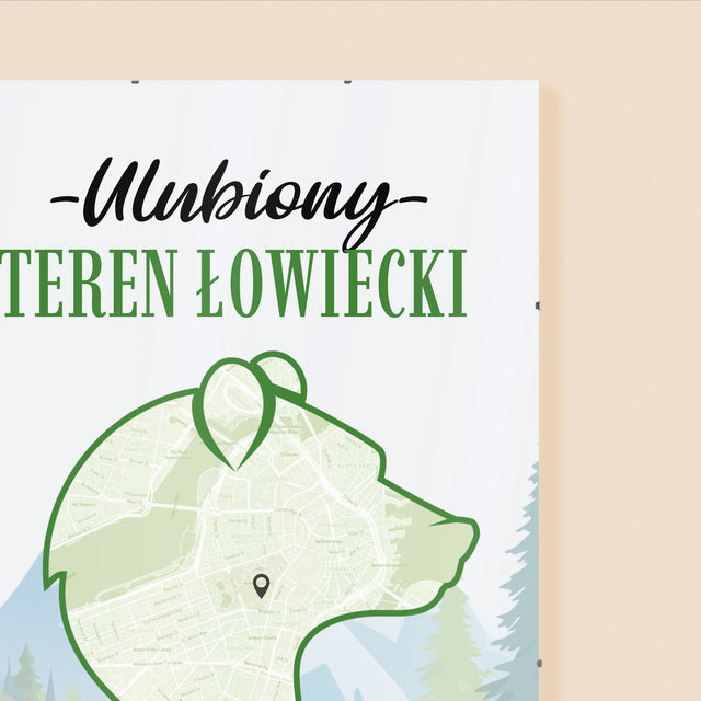 Mapa Miasta: Ulubiony Teren Łowiecki - Personalizowany Plakat