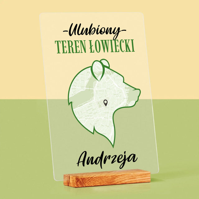 Mapa Miasta: Ulubiony Teren Łowiecki - Wydruk Na Szkle Akrylowym