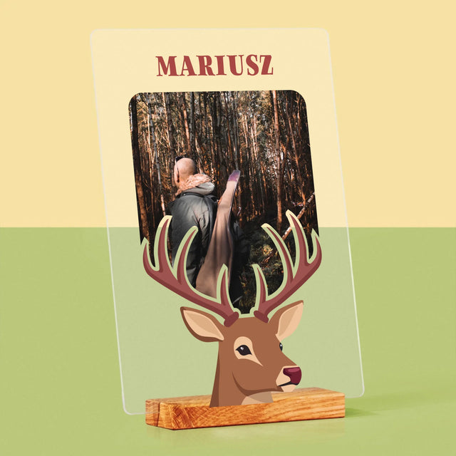 Zdjęcie I Podpis: Jeleń - Wydruk Na Szkle Akrylowym