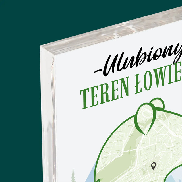Mapa Miasta: Ulubiony Teren Łowiecki - Blok Akrylowy z Nadrukiem