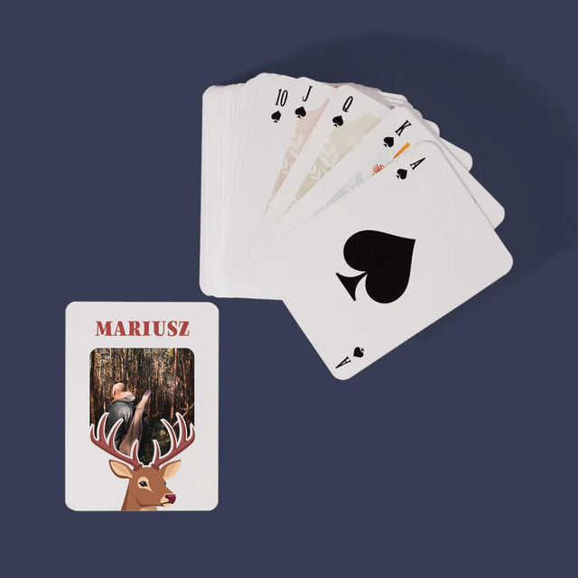 Zdjęcie I Podpis: Jeleń - Karty Do Gry