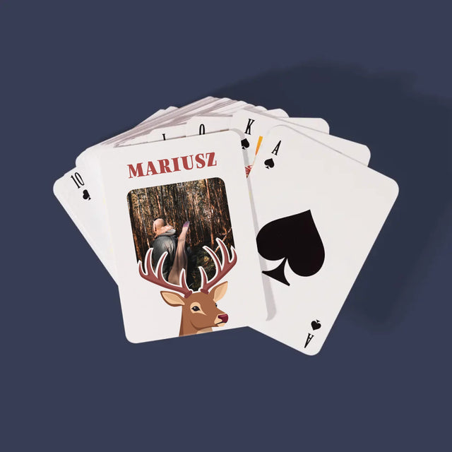 Zdjęcie I Podpis: Jeleń - Karty Do Gry