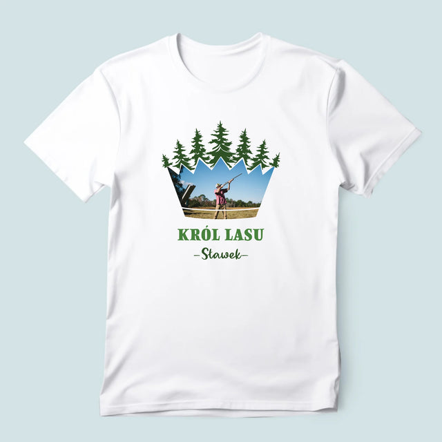 Kształt Ze Zdjęć: Król Lasu - Koszulka Męska z Nadrukiem