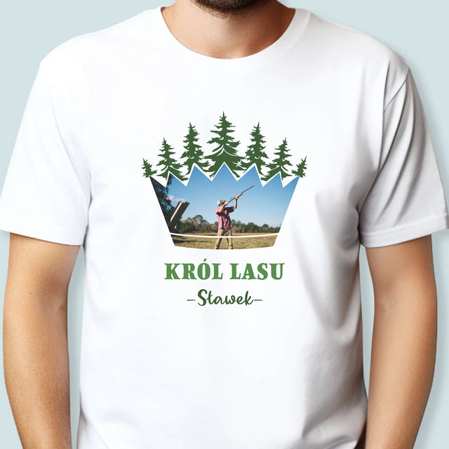 Kształt Ze Zdjęć: Król Lasu - Koszulka Męska z Nadrukiem