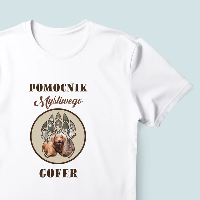 Kształt Ze Zdjęć: Pomocnik Myśliwego - Koszulka Męska z Nadrukiem