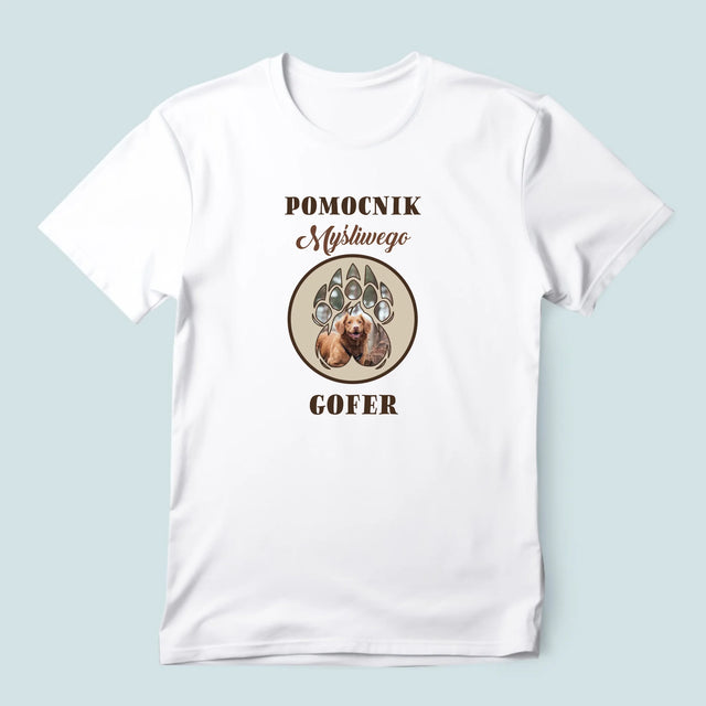 Kształt Ze Zdjęć: Pomocnik Myśliwego - Koszulka Męska z Nadrukiem