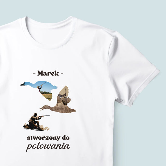 Kształt Ze Zdjęć: Stworzony Do Polowania - Koszulka Męska z Nadrukiem