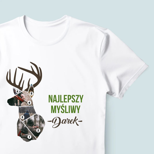 Kształt Ze Zdjęć: Najlepszy Myśliwy - Koszulka Męska z Nadrukiem