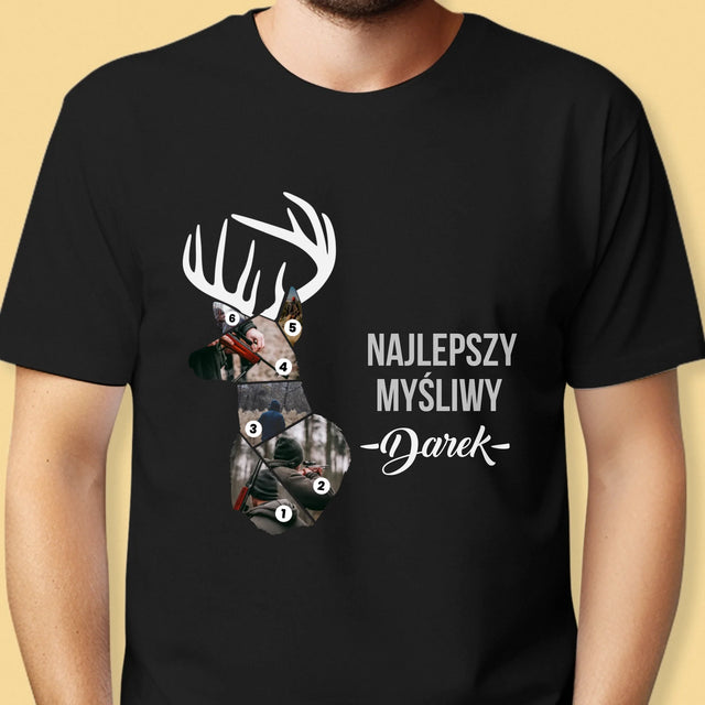 Kształt Ze Zdjęć: Najlepszy Myśliwy - Koszulka Męska z Nadrukiem