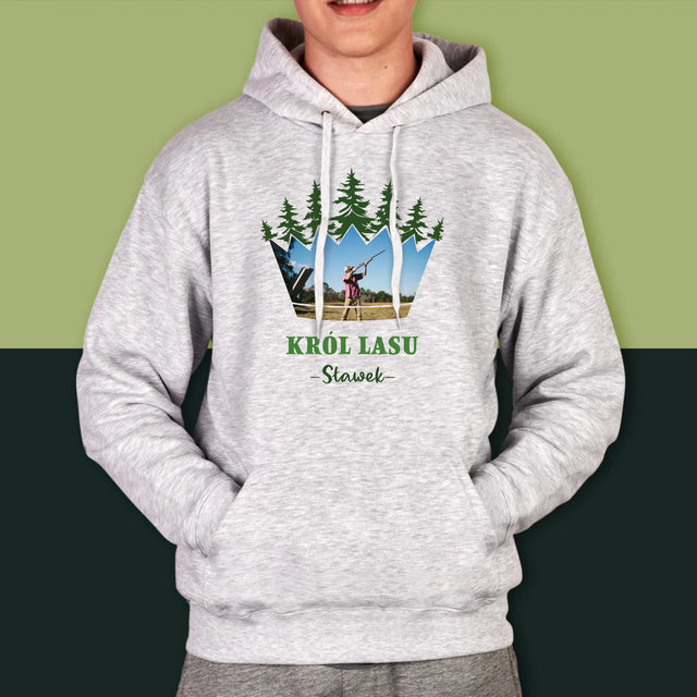 Kształt Ze Zdjęć: Król Lasu - Bluza Męska Z Kapturem