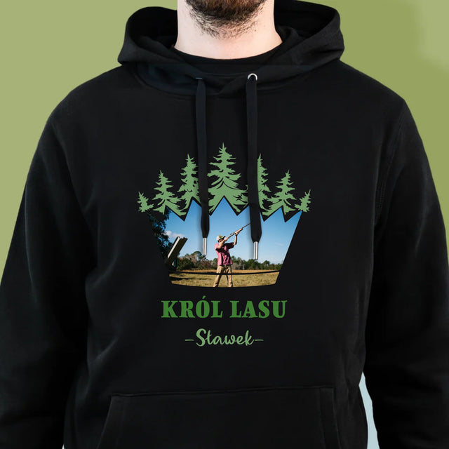 Kształt Ze Zdjęć: Król Lasu - Bluza Męska Z Kapturem