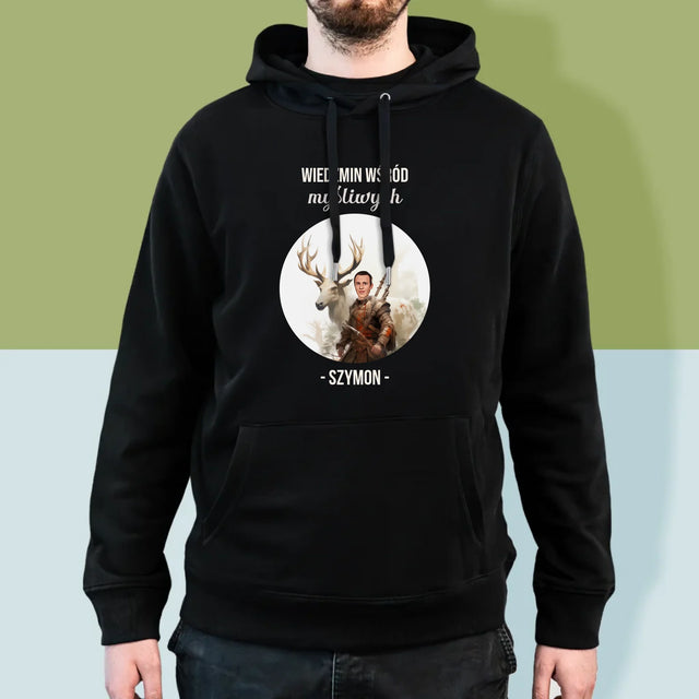 Twoja Postać: Wiedźmin Wśród Myśliwych - Bluza Męska Z Kapturem