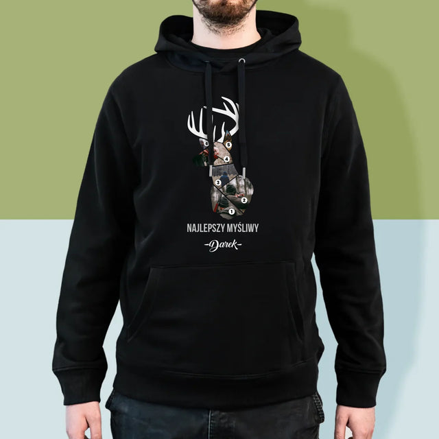 Kształt Ze Zdjęć: Najlepszy Myśliwy - Bluza Męska Z Kapturem