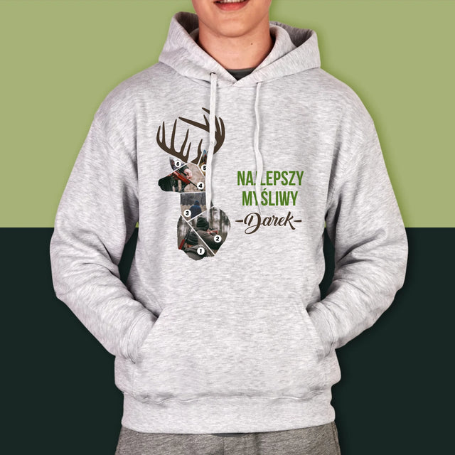 Kształt Ze Zdjęć: Najlepszy Myśliwy - Bluza Męska Z Kapturem