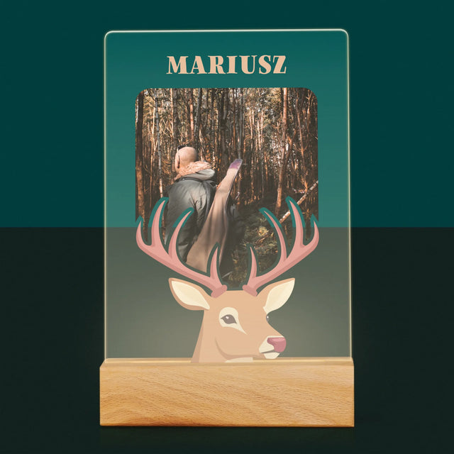 Zdjęcie I Podpis: Jeleń - Wydruk Na Szkle Akrylowym