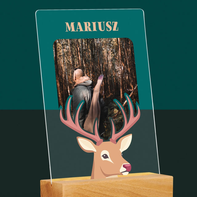 Zdjęcie I Podpis: Jeleń - Wydruk Na Szkle Akrylowym