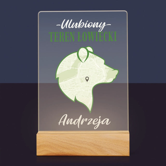 Mapa Miasta: Ulubiony Teren Łowiecki - Wydruk Na Szkle Akrylowym