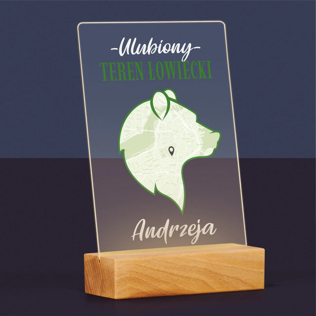 Mapa Miasta: Ulubiony Teren Łowiecki - Wydruk Na Szkle Akrylowym