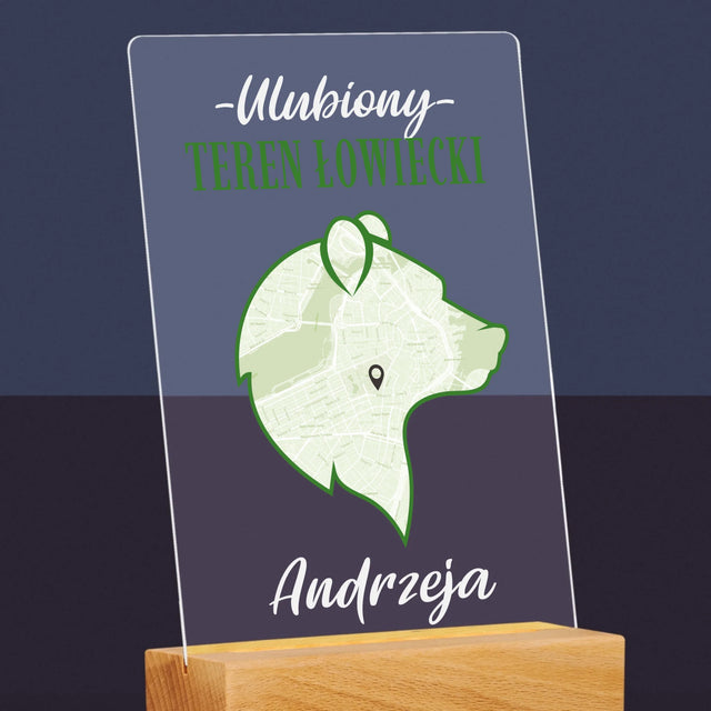 Mapa Miasta: Ulubiony Teren Łowiecki - Wydruk Na Szkle Akrylowym