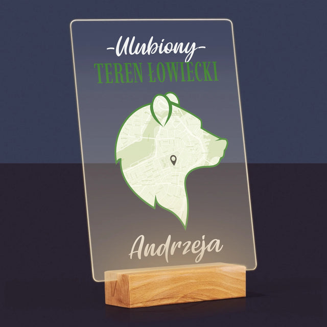 Mapa Miasta: Ulubiony Teren Łowiecki - Wydruk Na Szkle Akrylowym