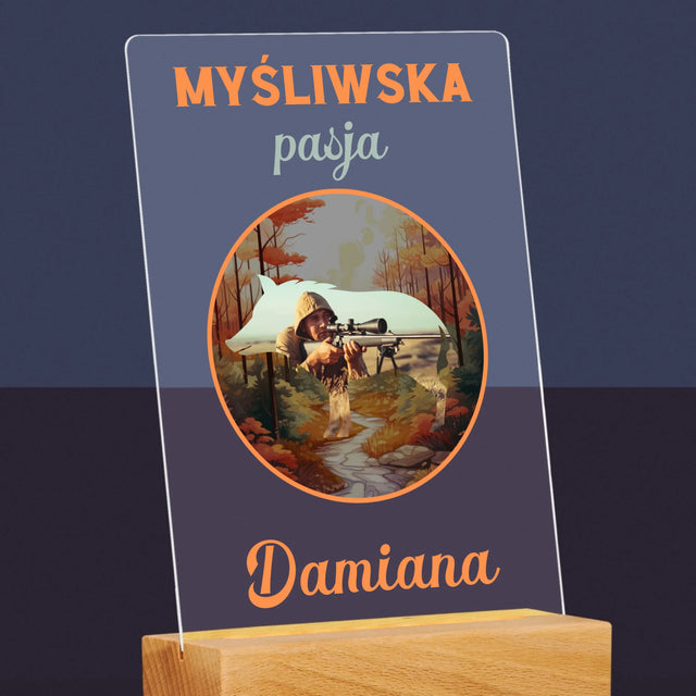 Zdjęcie I Podpis: Myśliwska Pasja - Wydruk Na Szkle Akrylowym