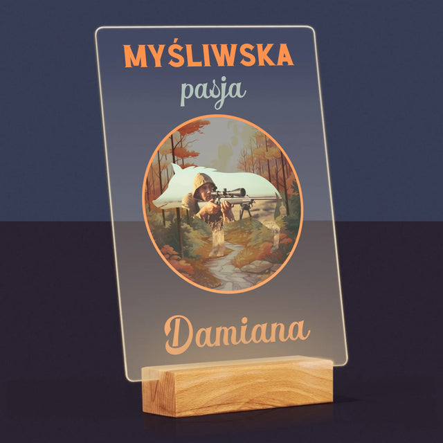 Zdjęcie I Podpis: Myśliwska Pasja - Wydruk Na Szkle Akrylowym
