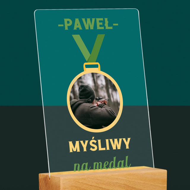 Zdjęcie I Podpis: Myśliwy Na Medal - Wydruk Na Szkle Akrylowym