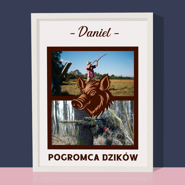 Fotokolaż: Pogromca Dzików - Wydruk Obramowany