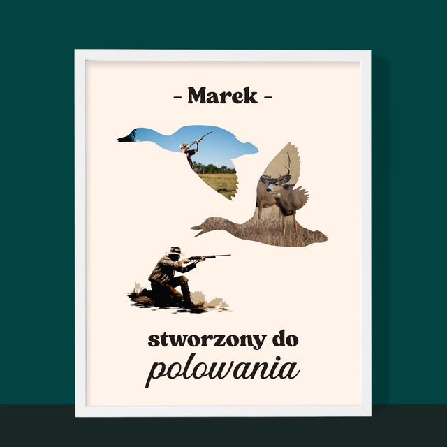 Kształt Ze Zdjęć: Stworzony Do Polowania - Wydruk Obramowany