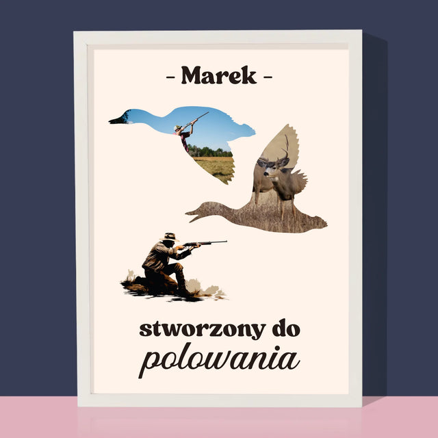 Kształt Ze Zdjęć: Stworzony Do Polowania - Wydruk Obramowany