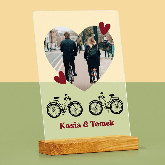 Zdjęcie I Podpis: Rowerowa Para - Wydruk Na Szkle Akrylowym