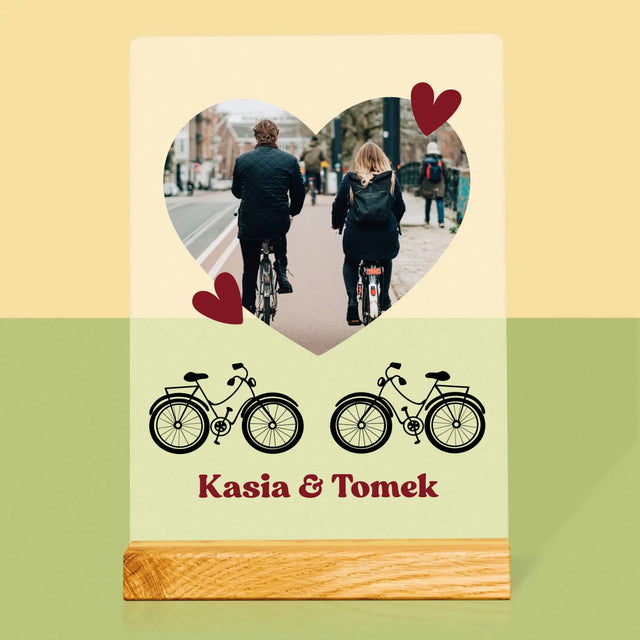 Zdjęcie I Podpis: Rowerowa Para - Wydruk Na Szkle Akrylowym