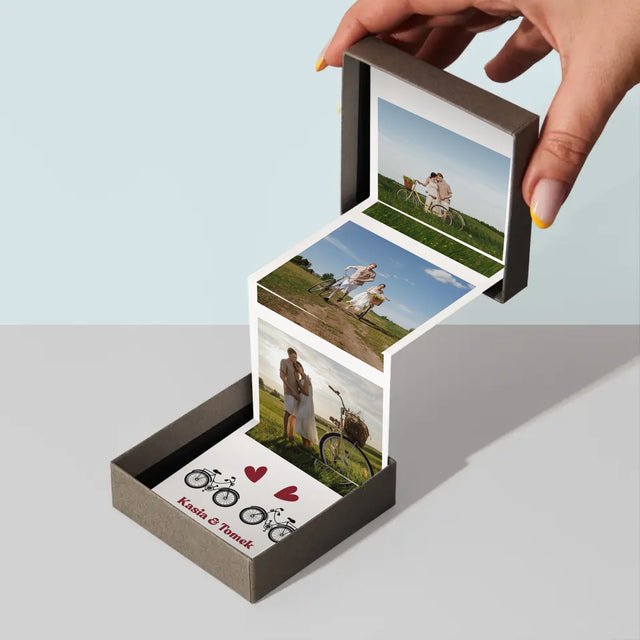 Zdjęcie I Podpis: Rowerowa Para - Zestaw Zdjęć Harmonijka