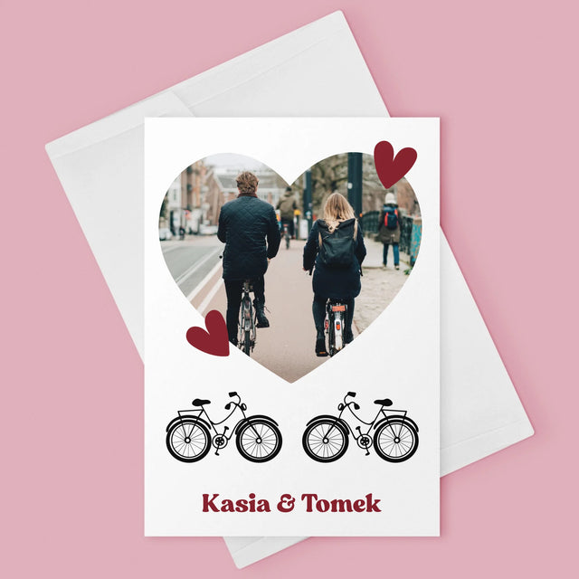Zdjęcie I Podpis: Rowerowa Para - Kartka z Życzeniami