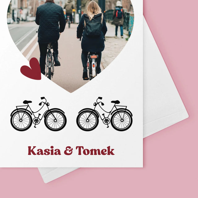 Zdjęcie I Podpis: Rowerowa Para - Kartka z Życzeniami