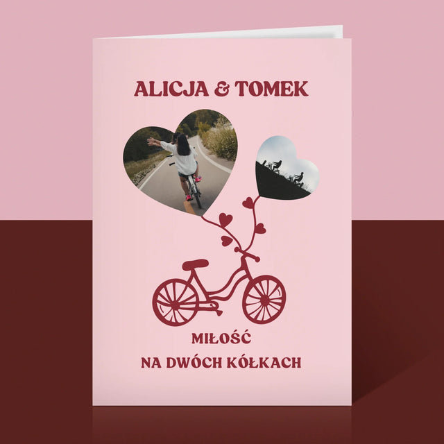 Fotokolaż: Miłość Na Dwóch Kółkach - Kartka z Życzeniami