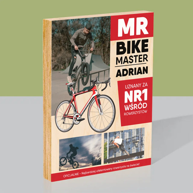 Okładka Magazynu: Mr Bike Master - Wydruk Na Drewnie