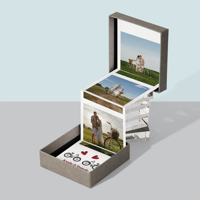 Zdjęcie I Podpis: Rowerowa Para - Zestaw Zdjęć Harmonijka