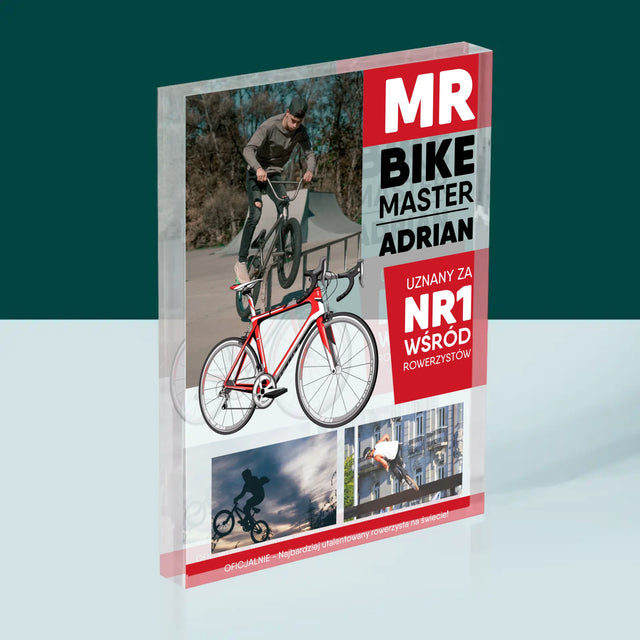 Okładka Magazynu: Mr Bike Master - Blok Akrylowy z Nadrukiem