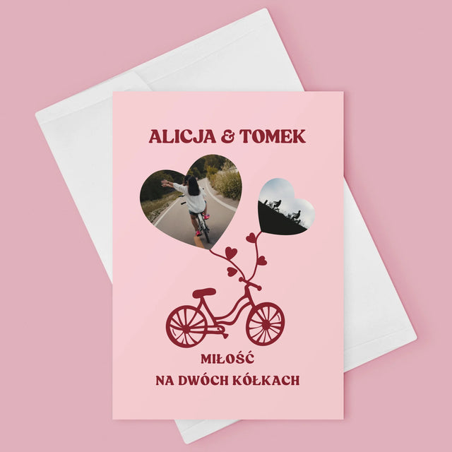 Fotokolaż: Miłość Na Dwóch Kółkach - Kartka z Życzeniami