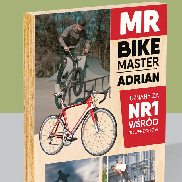 Okładka Magazynu: Mr Bike Master - Wydruk Na Drewnie