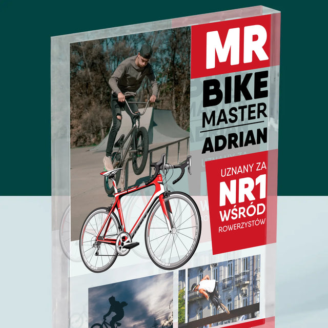 Okładka Magazynu: Mr Bike Master - Blok Akrylowy z Nadrukiem