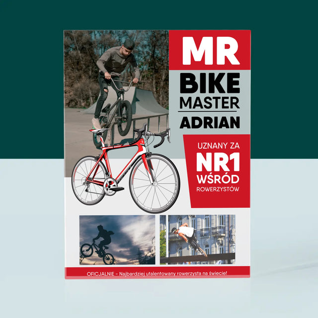 Okładka Magazynu: Mr Bike Master - Blok Akrylowy z Nadrukiem